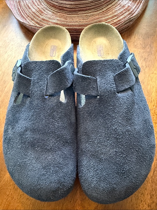 Birkenstock Shoes - Birkenstock Boston Soft Footbed Suede Clogs Midnight Navy Blue EU 39